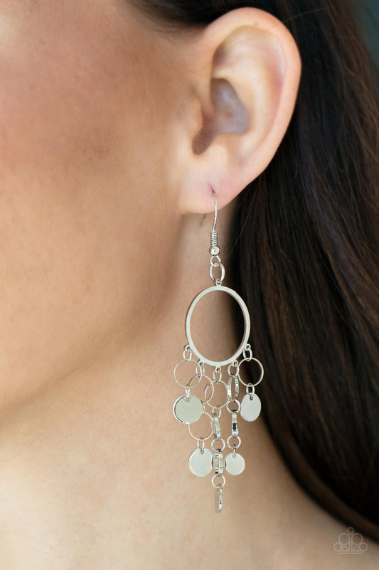 Cyber Chime Silver Earrings