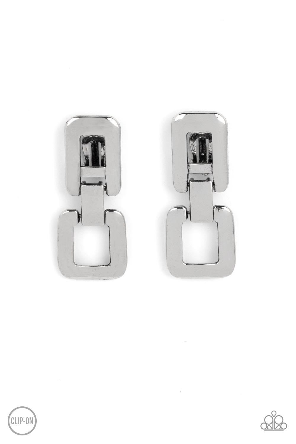 FRAME-ous Last Words Silver Clip-On Earrings Paparazzi