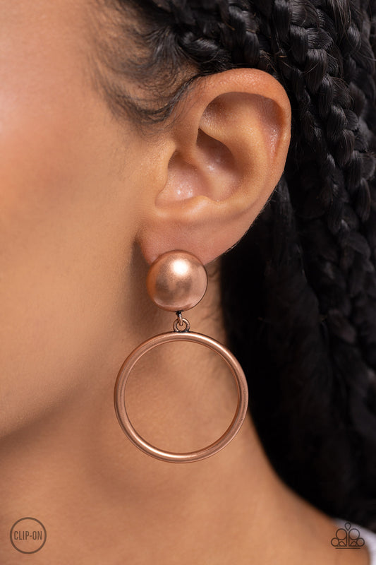 Classic Candescence Copper Clip-On Earrings