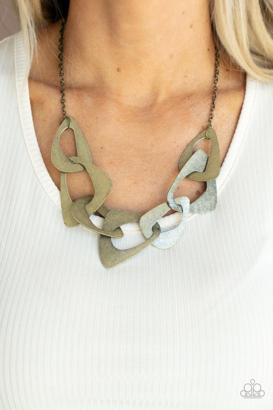 Guide To The Galaxy Brass Necklace Paparazzi