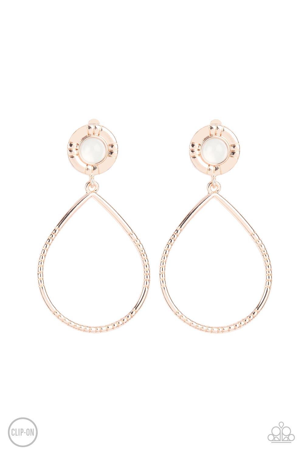 Fairytale Finish Rose Gold Clip Earrings Paparazzi