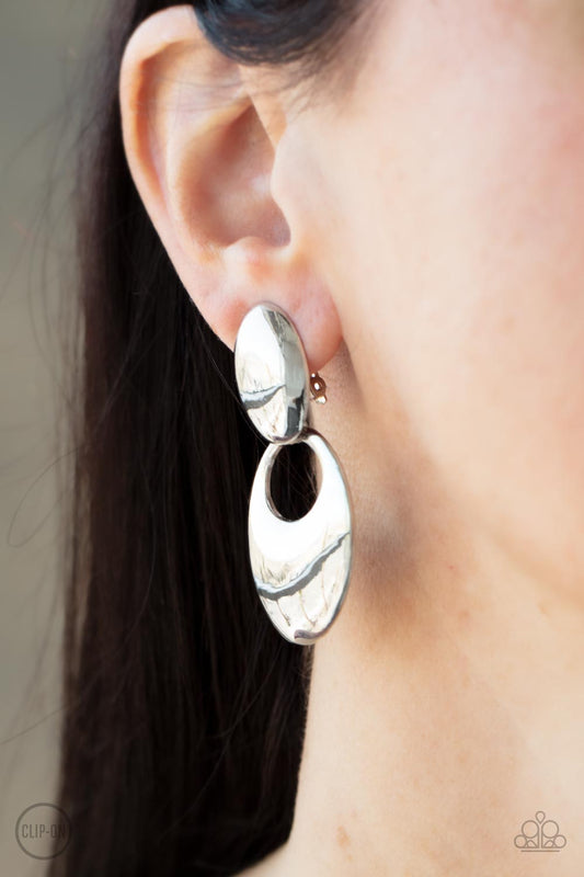 Urban Artistry Silver Clip-On Earrings Paparazzi