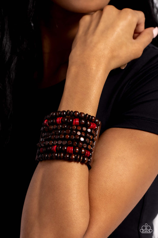 Tropical Time Zone Red Bracelet