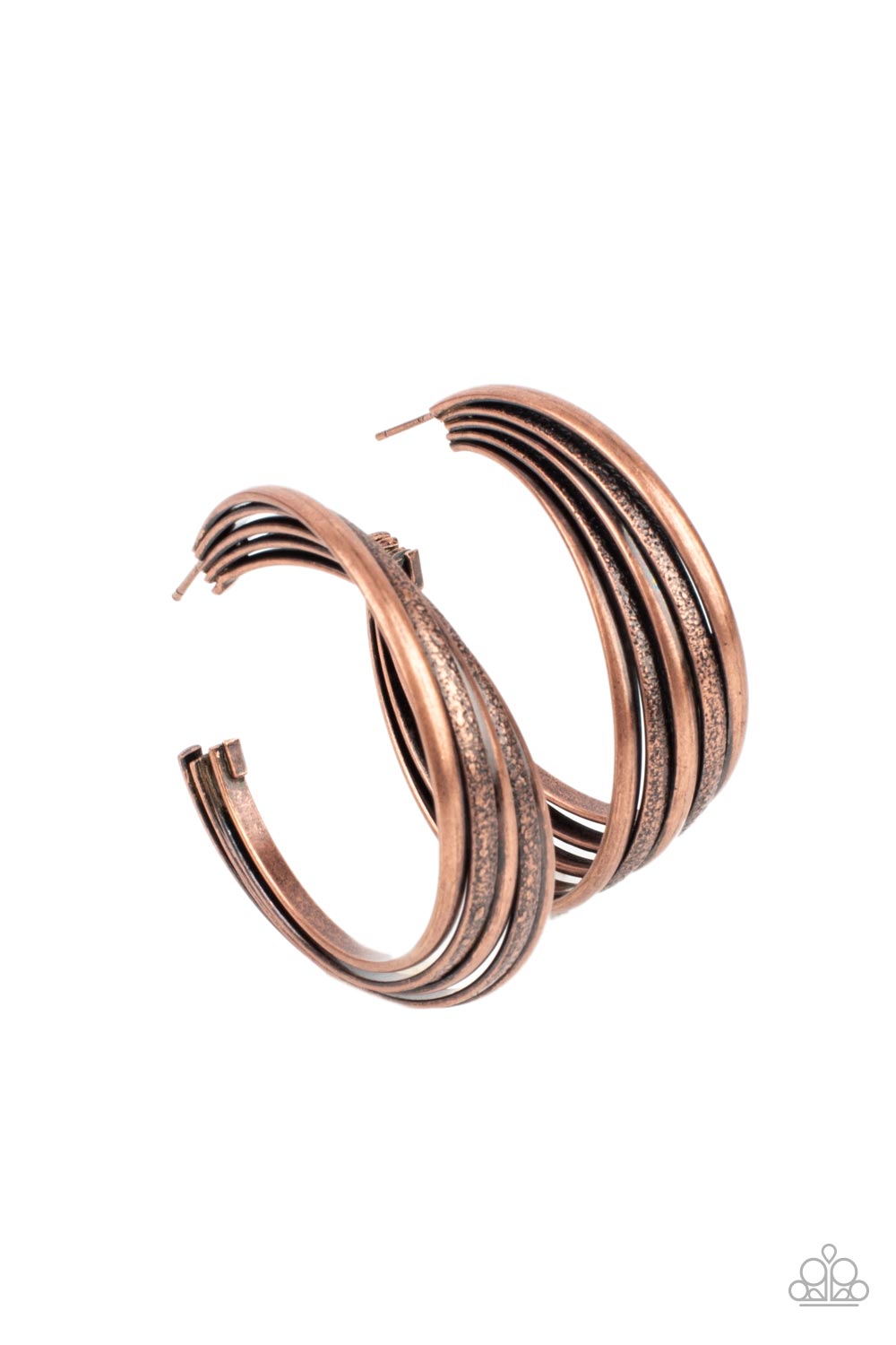 In Sync Copper Hoop Earrings Paparazzi