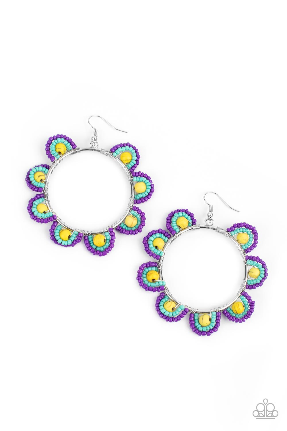 Groovy Gardens Yellow Earrings Paparazzi