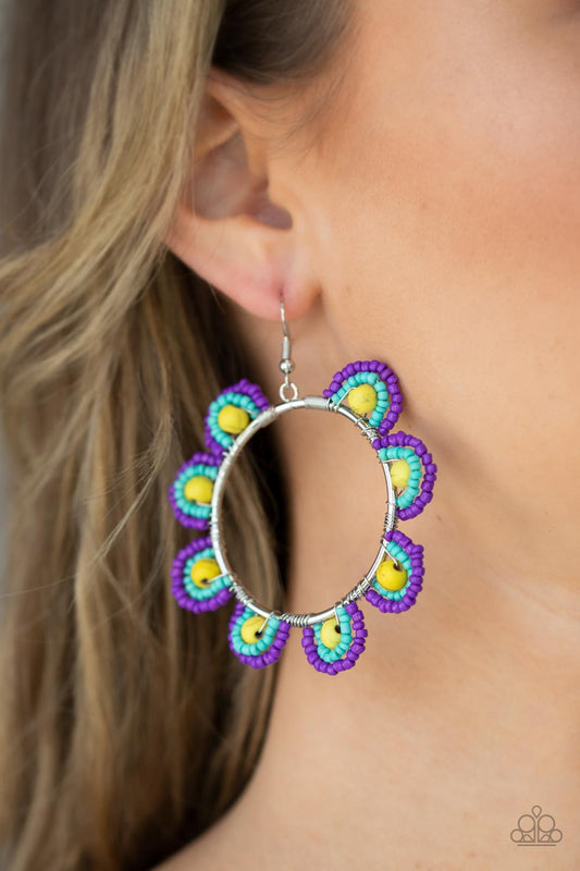 Groovy Gardens Yellow Earrings Paparazzi