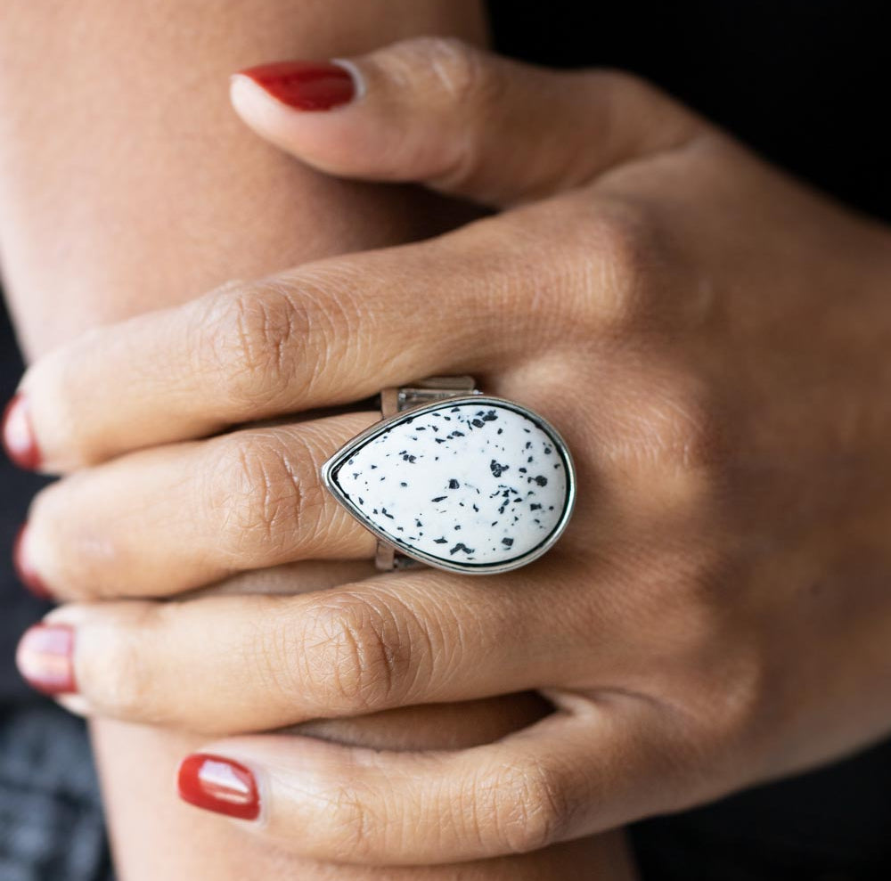 Stormy Sunrise White Ring