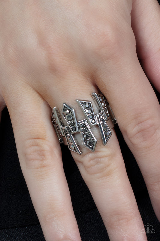 Juxtaposed Jewels Silver Ring