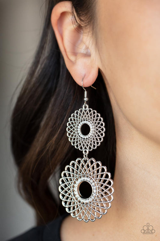 Regal Roulette White Earrings Paparazzi