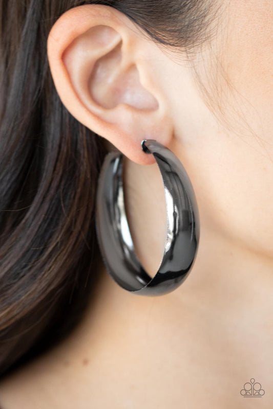 Flat Out Flawless Black Hoop Earrings