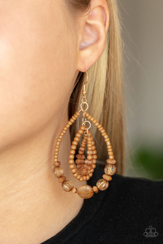 Prana Party Brown Earrings Paparazzi