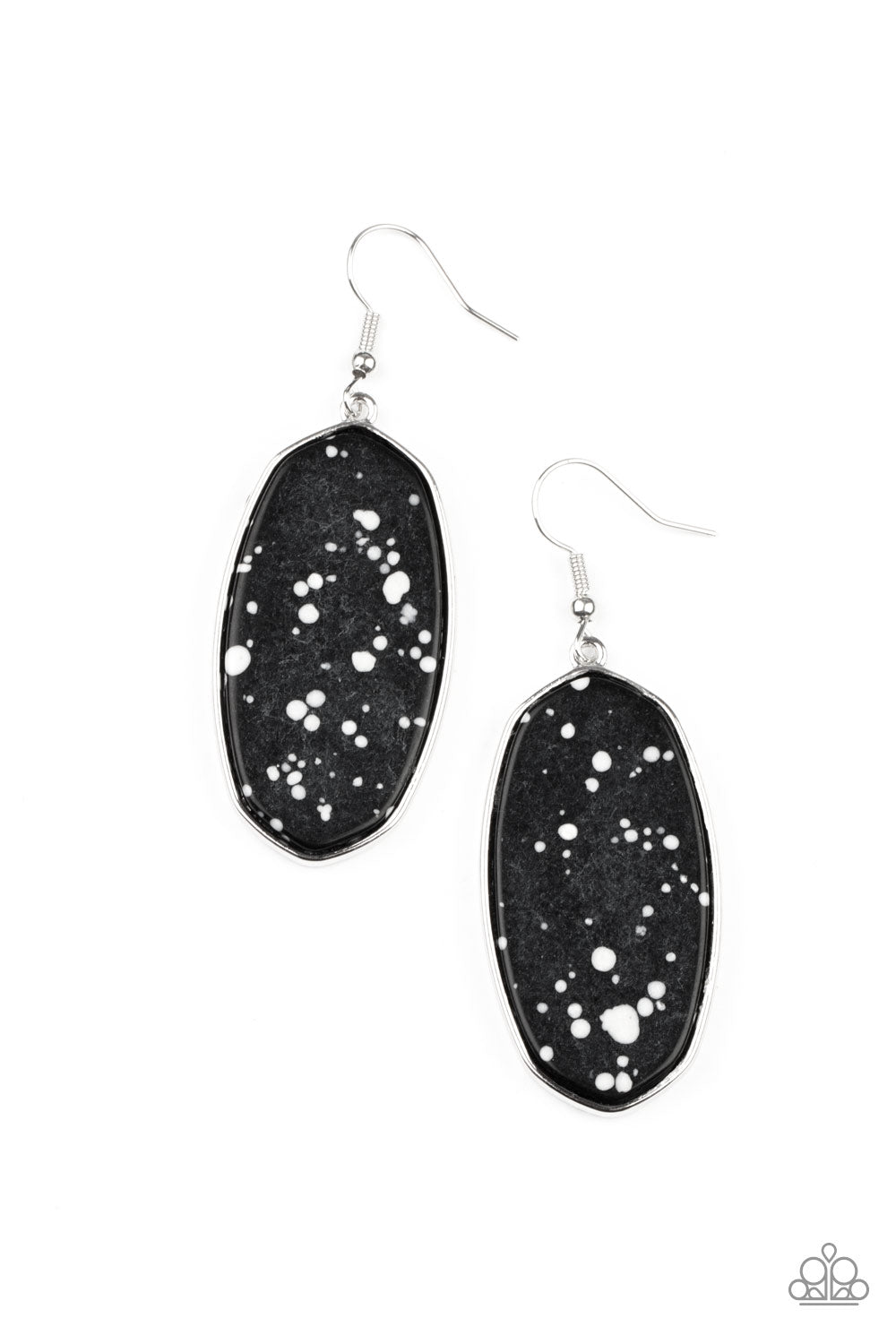 Stone Sculptures Black Earrings Paparazzi