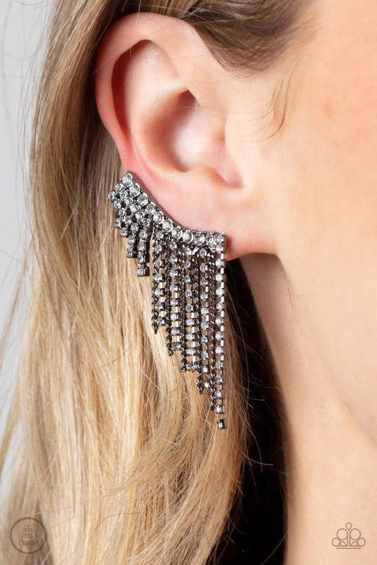 Thunderstruck Sparkle Black Earrings Paparazzi