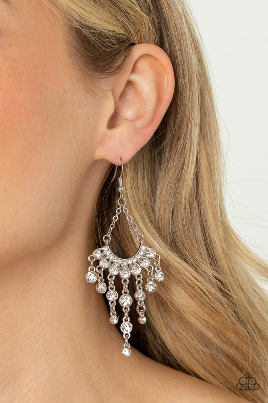 Commanding Candescence White Earrings