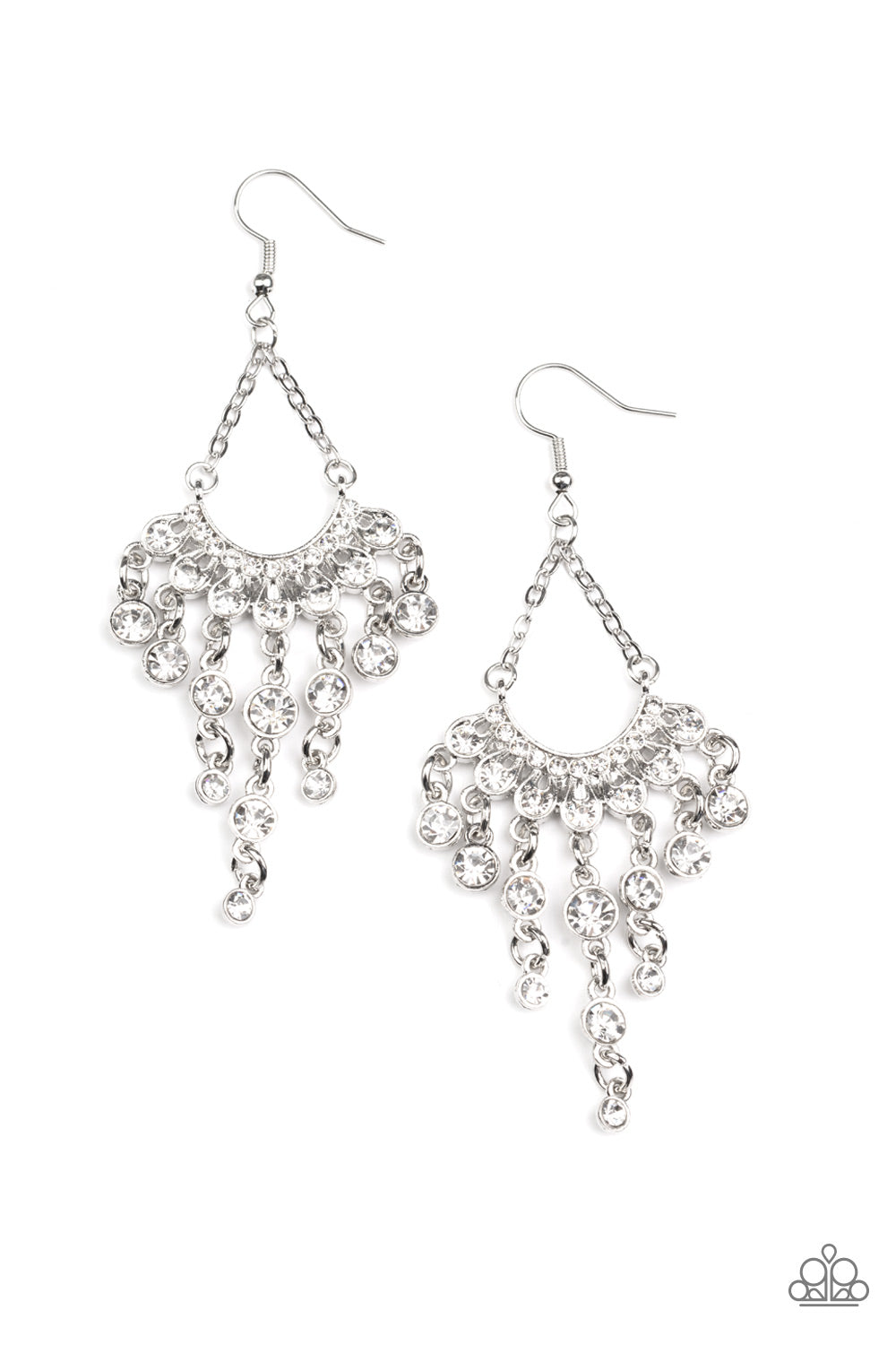 Commanding Candescence White Earrings Paparazzi