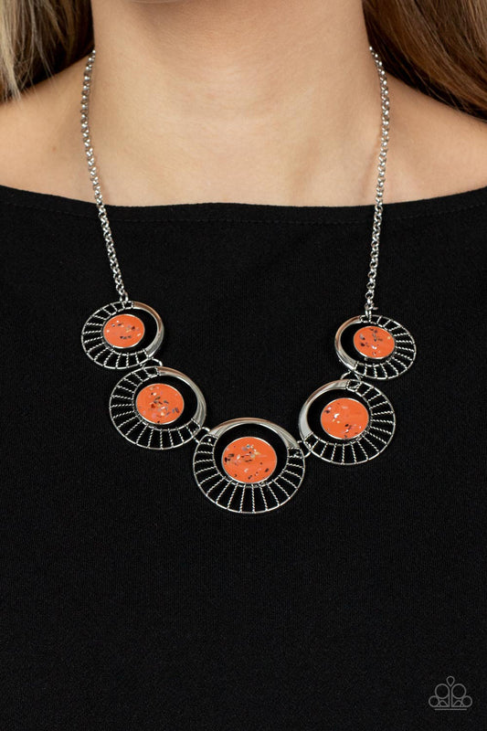 Elliptical Effervescence Orange Necklace Paparazzi