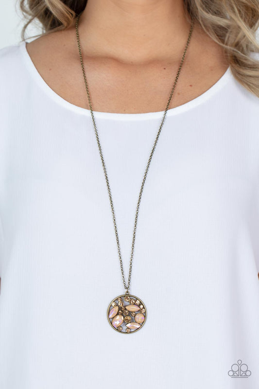 Iridescently Influential Brass Necklace Paparazzi