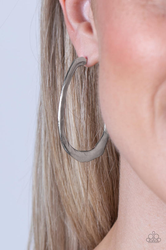 WARPED Speed Silver Hoop Earrings