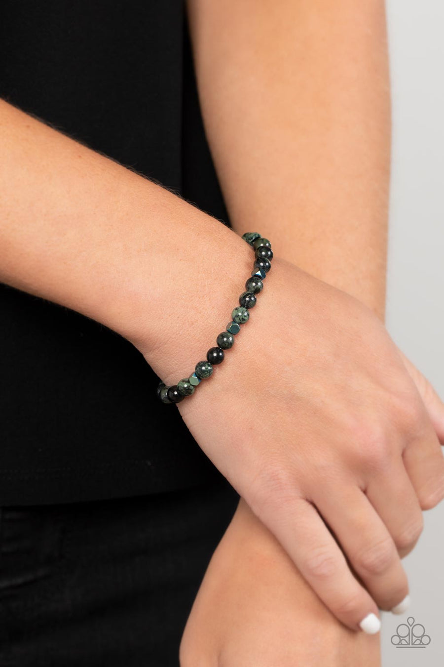 Interstellar Solitude Green Bracelet Paparazzi