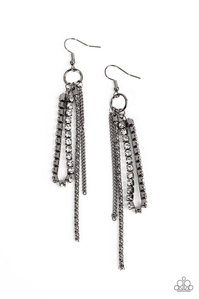 Swing Dance Dazzle Black Earrings Paparazzi