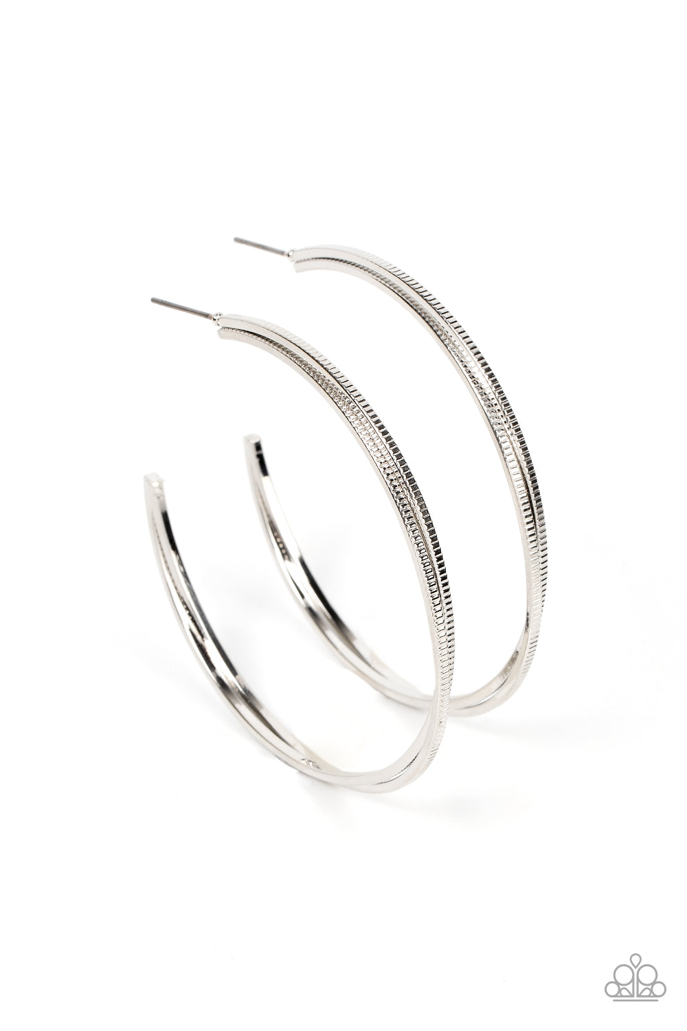 Monochromatic Curves Silver Hoop Earrings Paparazzi