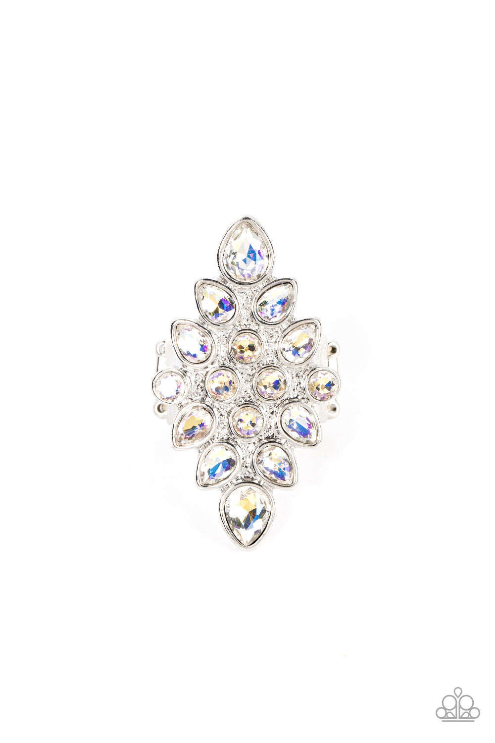 Combustible Iridescence White Ring Paparazzi