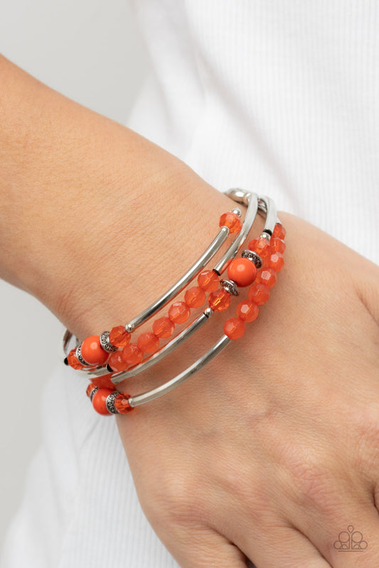 Whimsically Whirly Orange Bracelet Paparazzi