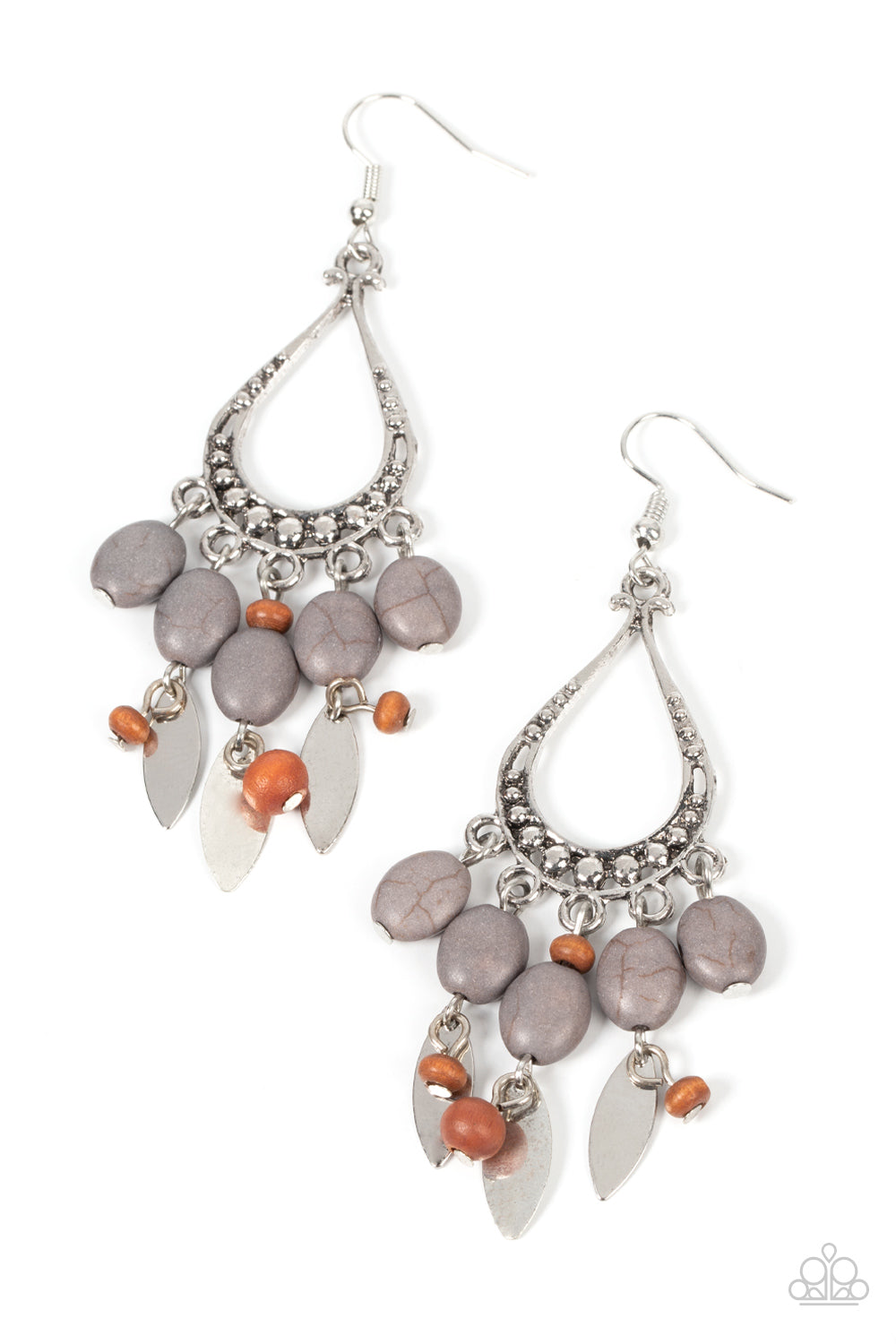 Adobe Air Silver Earrings Paparazzi