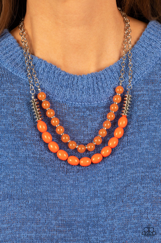 Venetian Voyage Orange Necklace Paparazzi