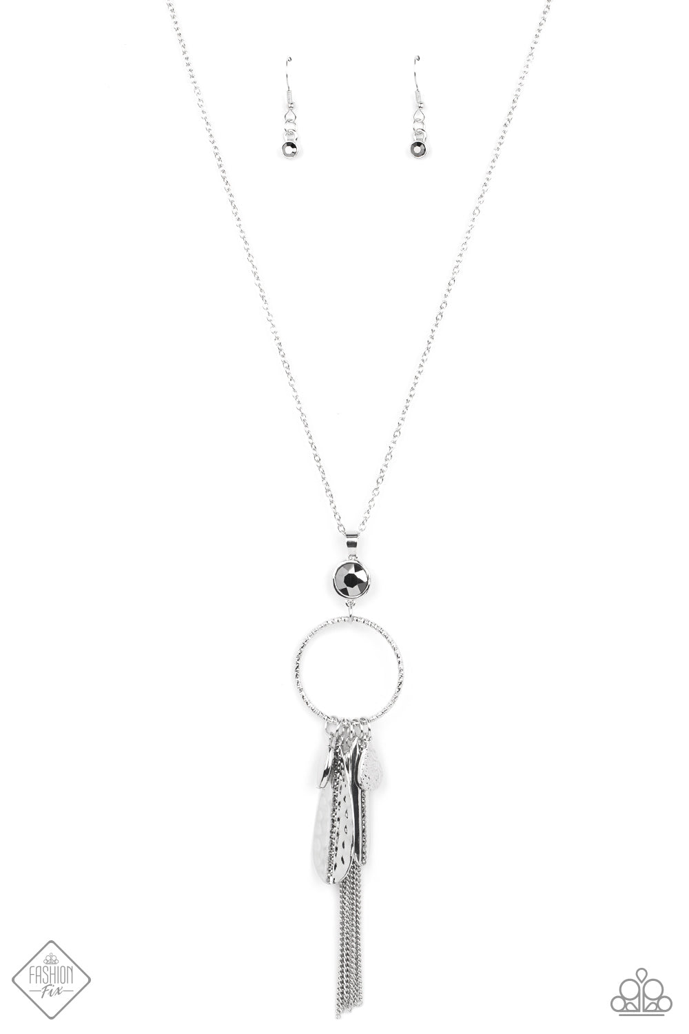 Tastefully Tasseled Silver Necklace Paparazzi