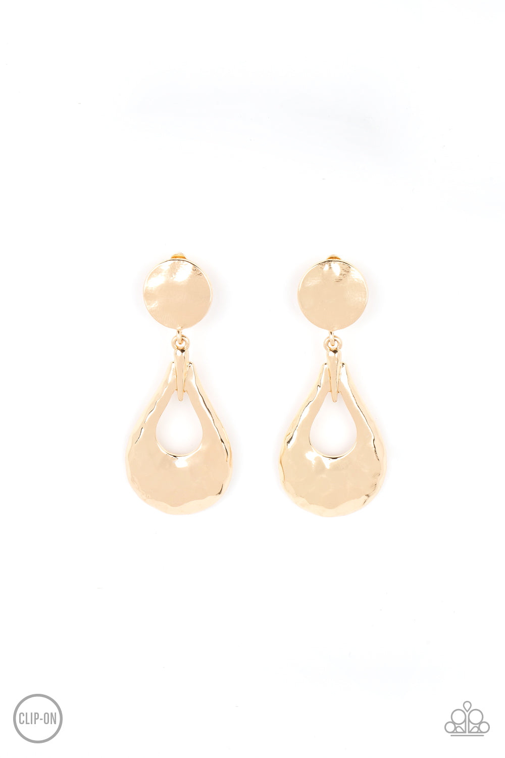 Metallic Magic Gold Clip-On Earrings Paparazzi