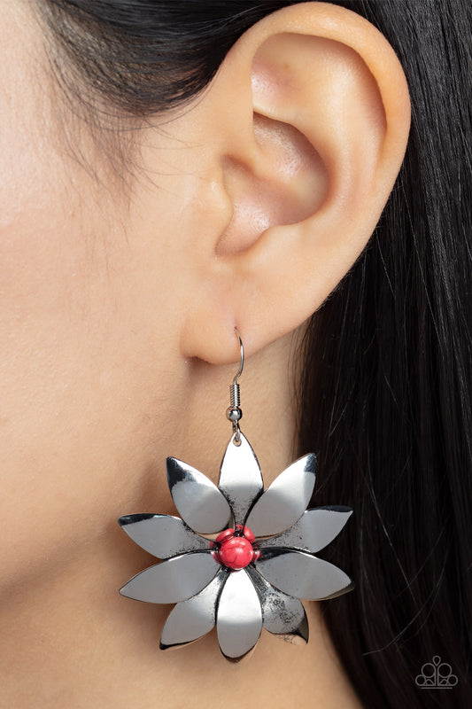 Pinwheel Prairies Red Earrings