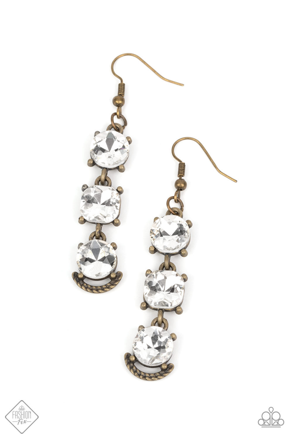Determined to Dazzle Brass Earrings Paparazzi