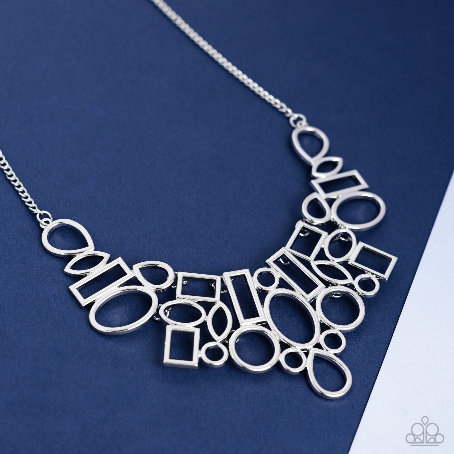 Geometric Grit Silver Necklace