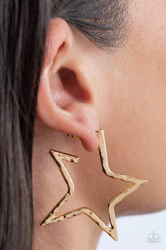 All-Star Attitude Gold Hoop Earrings