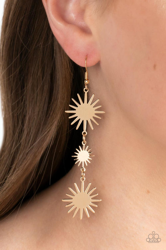 Solar Soul Gold Earrings Paparazzi
