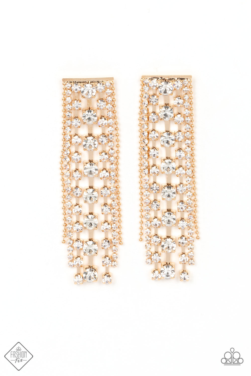 Starry Streamers Gold Post Earrings Paparazzi