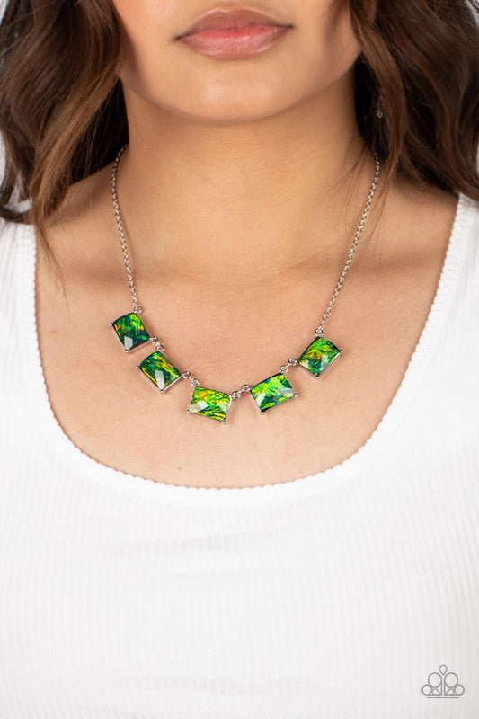 Opalescent Oblivion Green Necklace