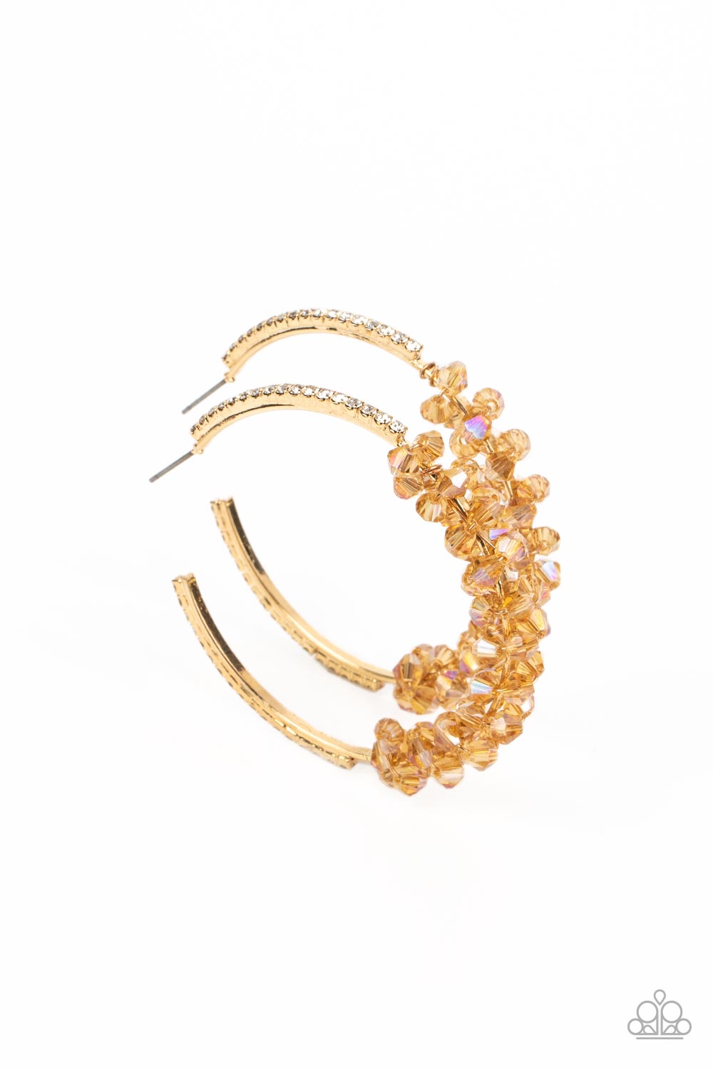Bubble-Bursting Bling Gold Hoop Earrings