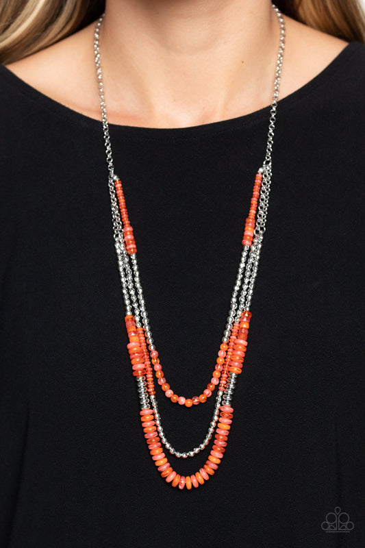 Newly Neverland Orange Necklace Paparazzi