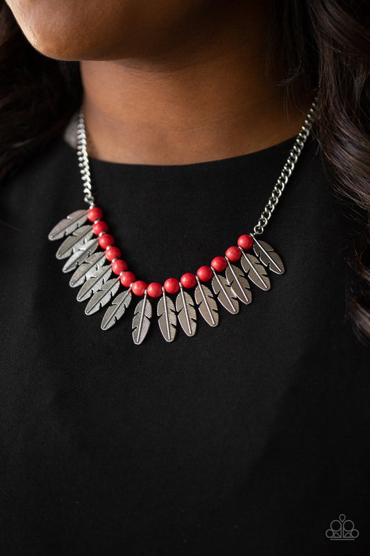 Desert Plumes Red Necklace