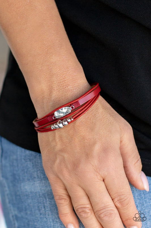Tahoe Tourist Red Bracelet - Daria's Blings N Things