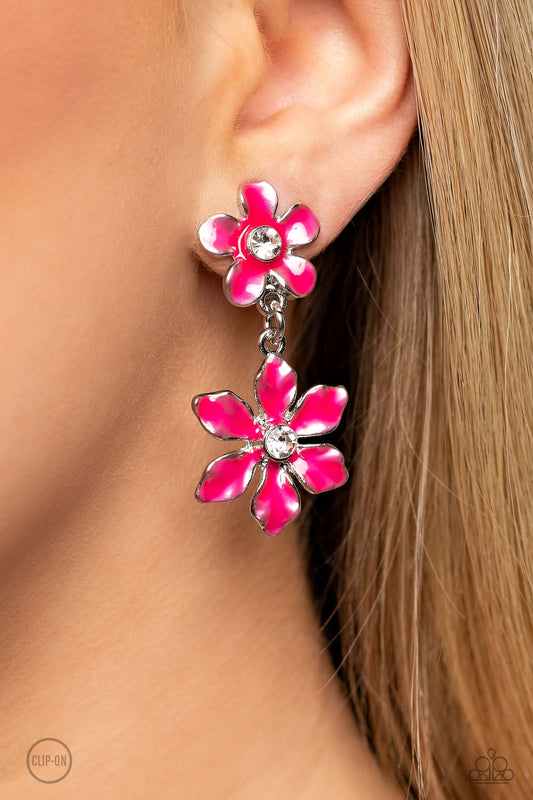 Transparent Talent Pink Clip-On Earrings