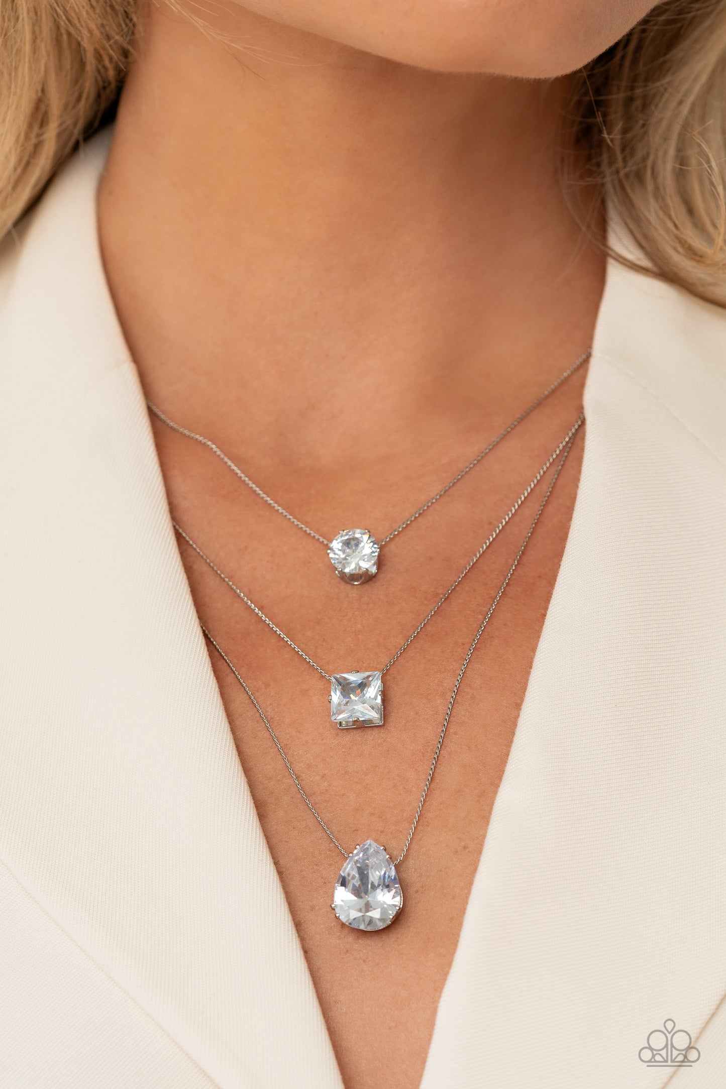 Lustrous Layers White Necklace
