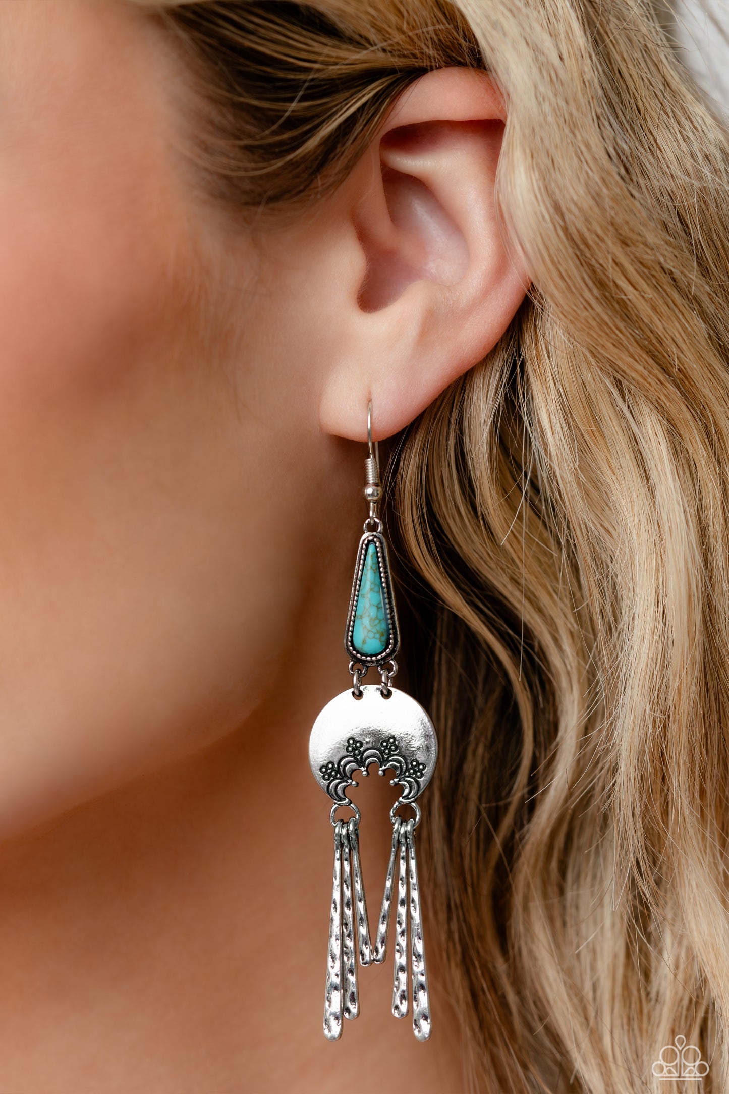 Highland Haute Blue Earrings Paparazzi
