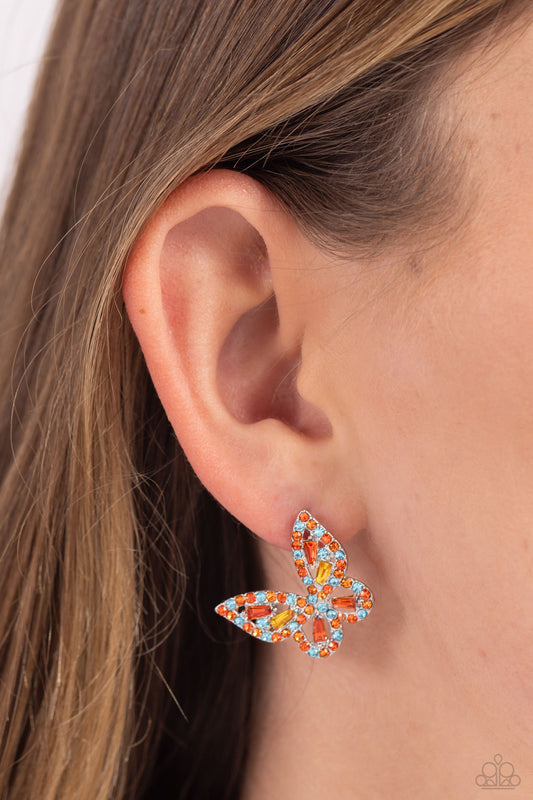 Tilted Takeoff Orange Post Earrings