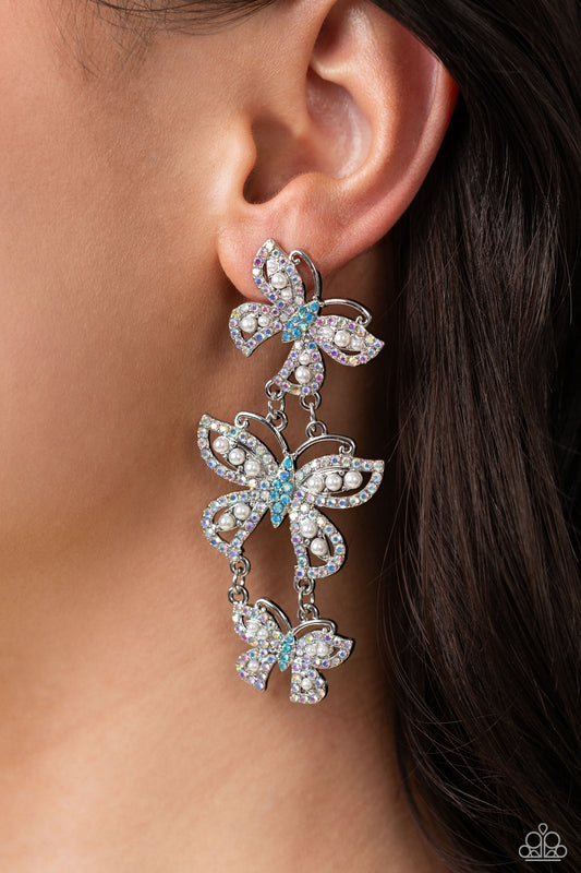 Fluttering Finale Multi Post Earrings Paparazzi