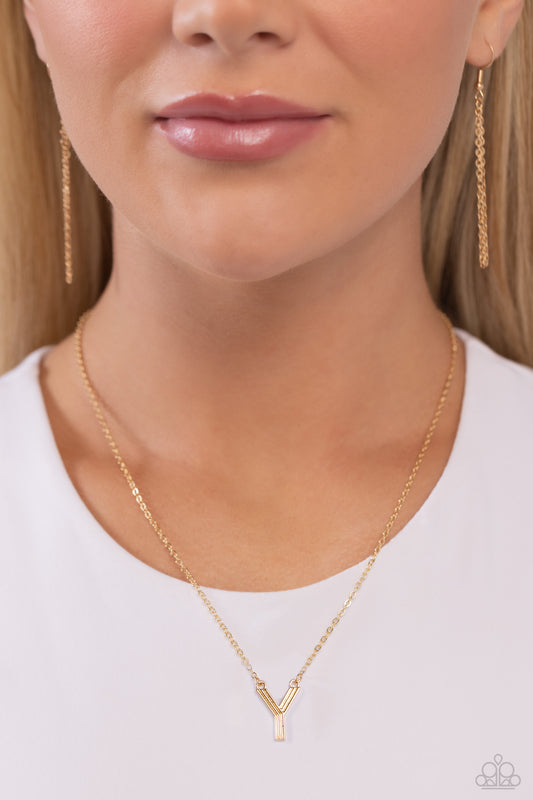 Leave Your Initials Gold *Y* Necklace