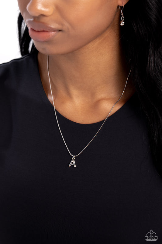 Seize the Initial Silver * A * Necklace