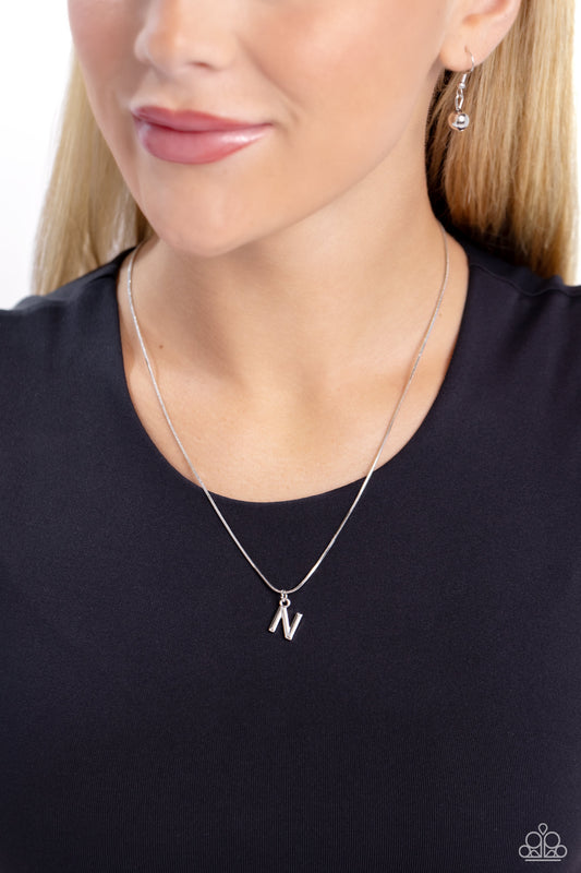 Seize the Initial Silver * N * Necklace